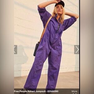 Free People Movement Purple Ashani Utility Cargo Coverall Jumpsuit , Medium